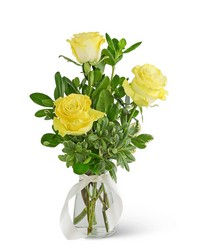 Three Yellow Roses from Schultz Florists, flower delivery in Chicago