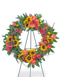 Sunset Reflections Wreath from Schultz Florists, flower delivery in Chicago