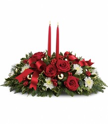Holiday Shimmer Centerpiece from Schultz Florists, flower delivery in Chicago